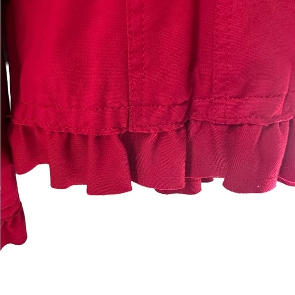INC International Concepts Women's Red Ruffle Zip Up Jacket Size XL - Picture 3 of 10